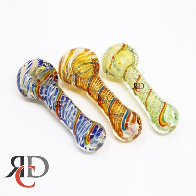 GLASS PIPE FANCY RIBBON ROUND MOUTH GP2686 1CT